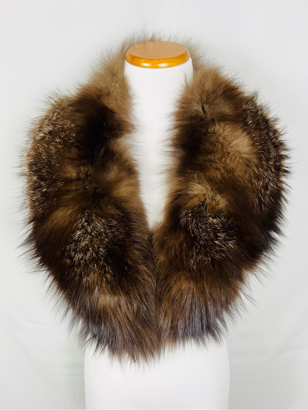 Luxury Vintage Brown Fur Stole Removable Collar